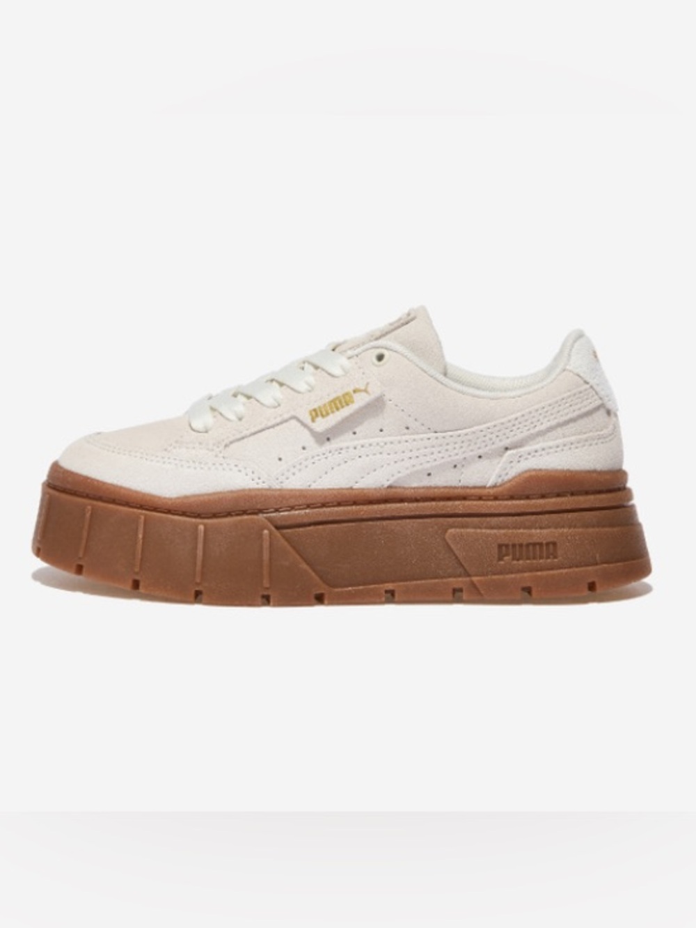 Puma Mayze Stack Platform Sneakers Platform Sneakers in White & Brown! Women’s 8